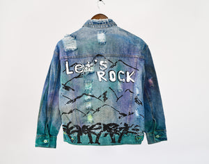 Let’s Rock Graphic cropped Denim Jacket