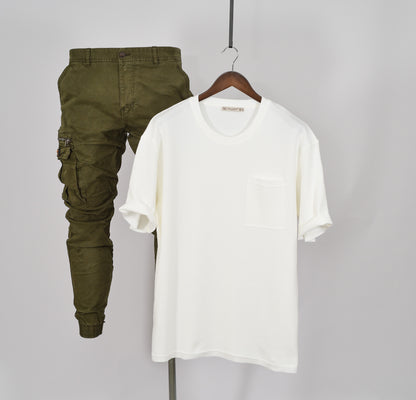 Paul LE Guen Solid Colour Pocket Patched Loose Fit Short Sleeve TSHIRT