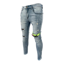 Load image into Gallery viewer, Ripped Knee Buckle Style Denim
