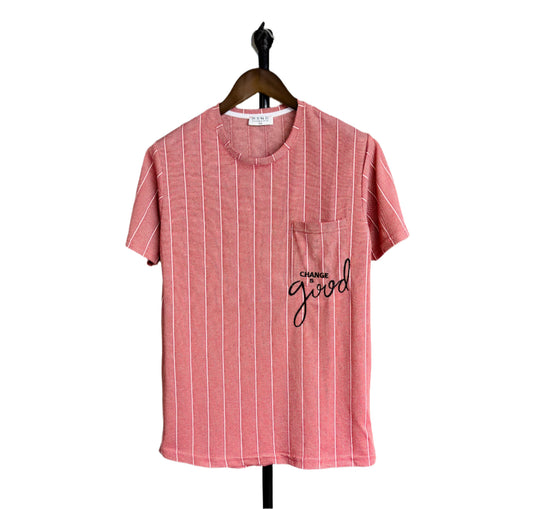 Men’s Knit Pocket Change I’d good Graphic Embroidered Tshirt